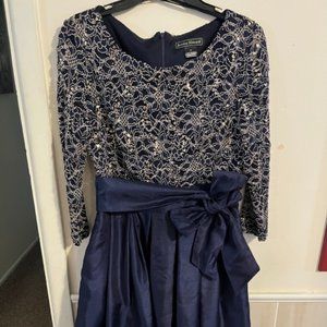 Navy & Gold Cocktail Dress